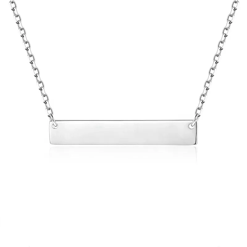 

2023 New designs silver Wholesale Customized Blank Bar Necklace