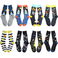 

Wholesale autumn popular alien planet universe design cotton socks men