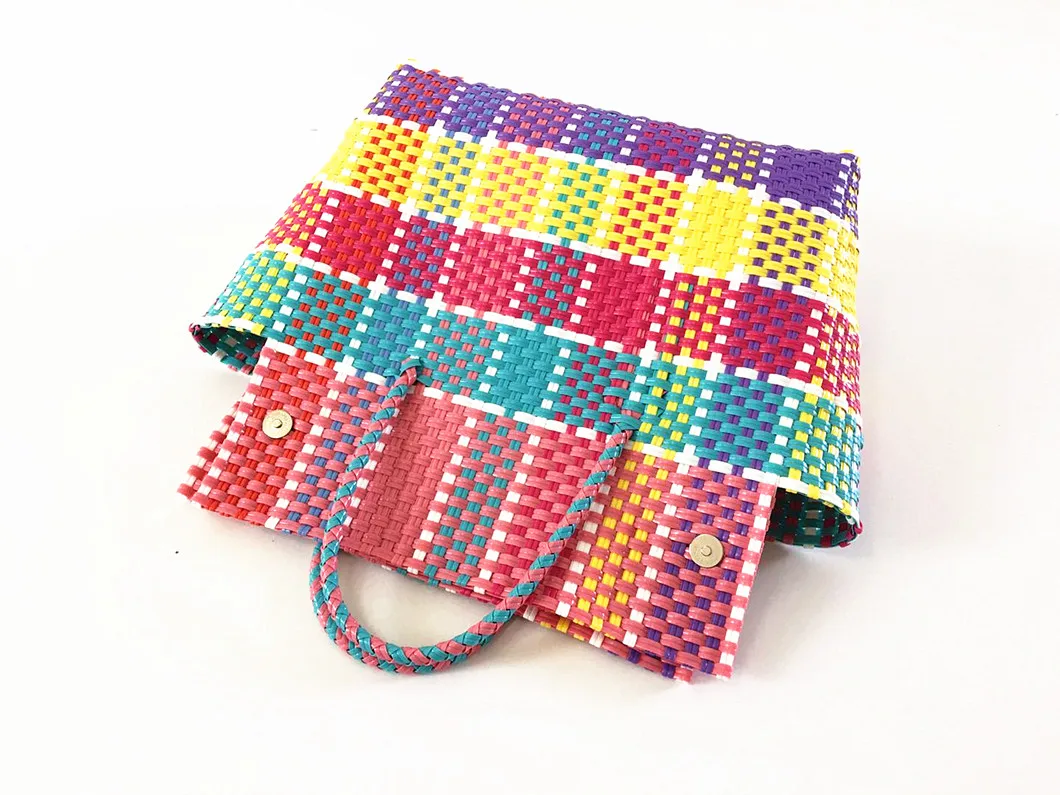Large Plastic Woven Straw Bag Recycled Weave Plastic Handbag Buy