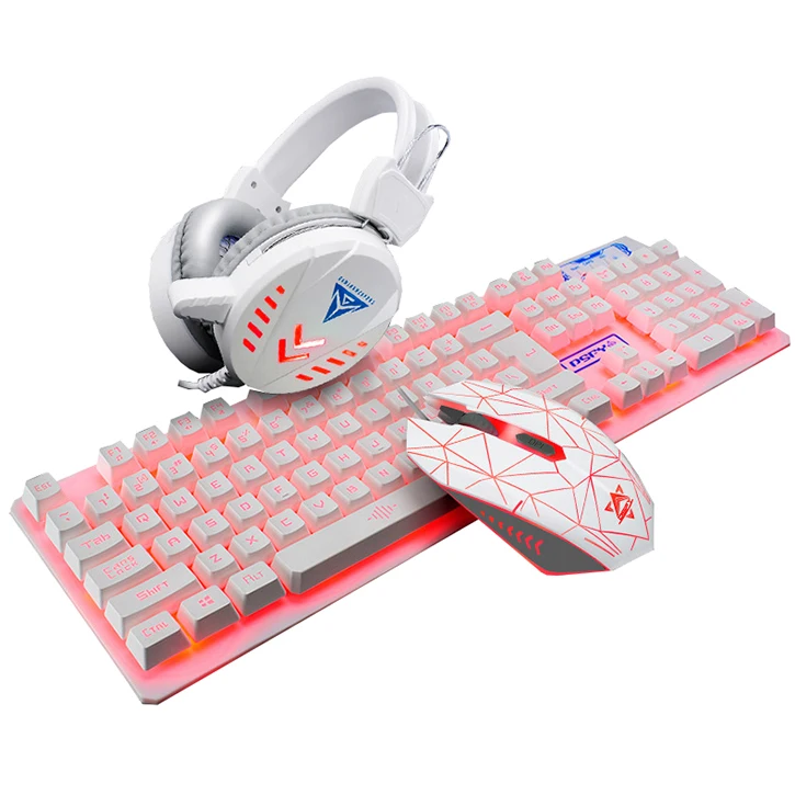 Gaming Keyboard Mouse Headphones Kit Gaming Microphone Headset Combo Set