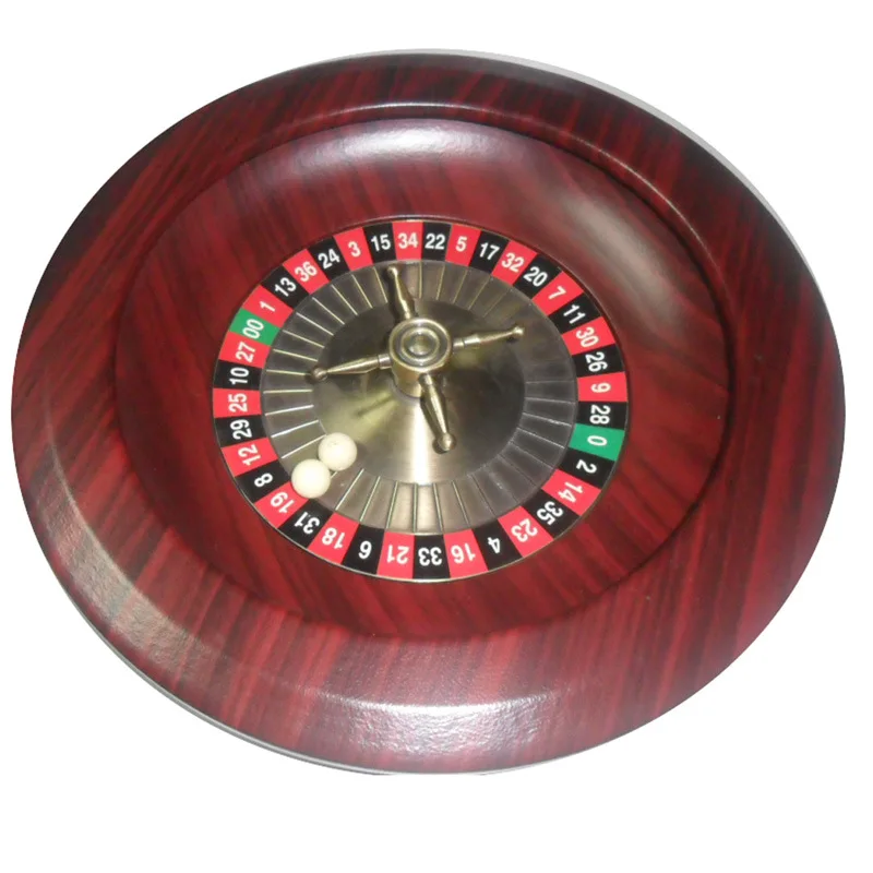 

Deluxe Wooden Roulette Wheel Set Red/Brown Mahogany with Double-Zero Layout Precision Bearings Aircraft Aluminum Dish