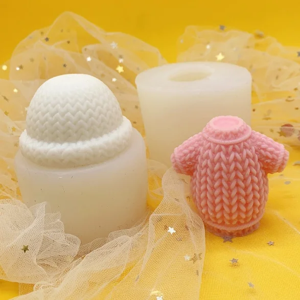 

LOVE'N LV707M Amazon hot selling Cute children's small sweater wool hat scented candle silicone mold