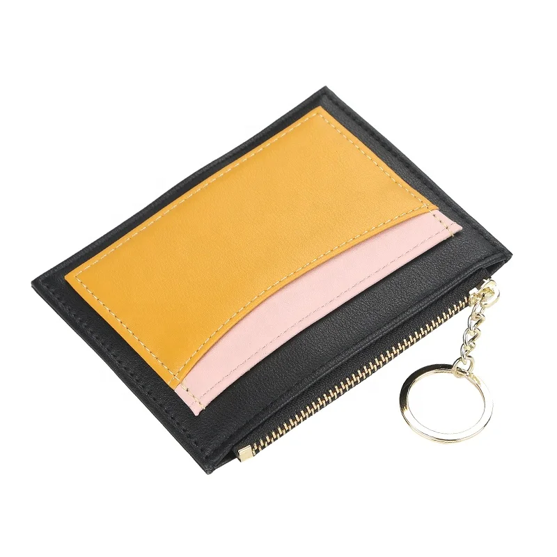 

2021 new promotion PU leather handmade card wallet nice mini card wallet PU wallet for card factory directly
