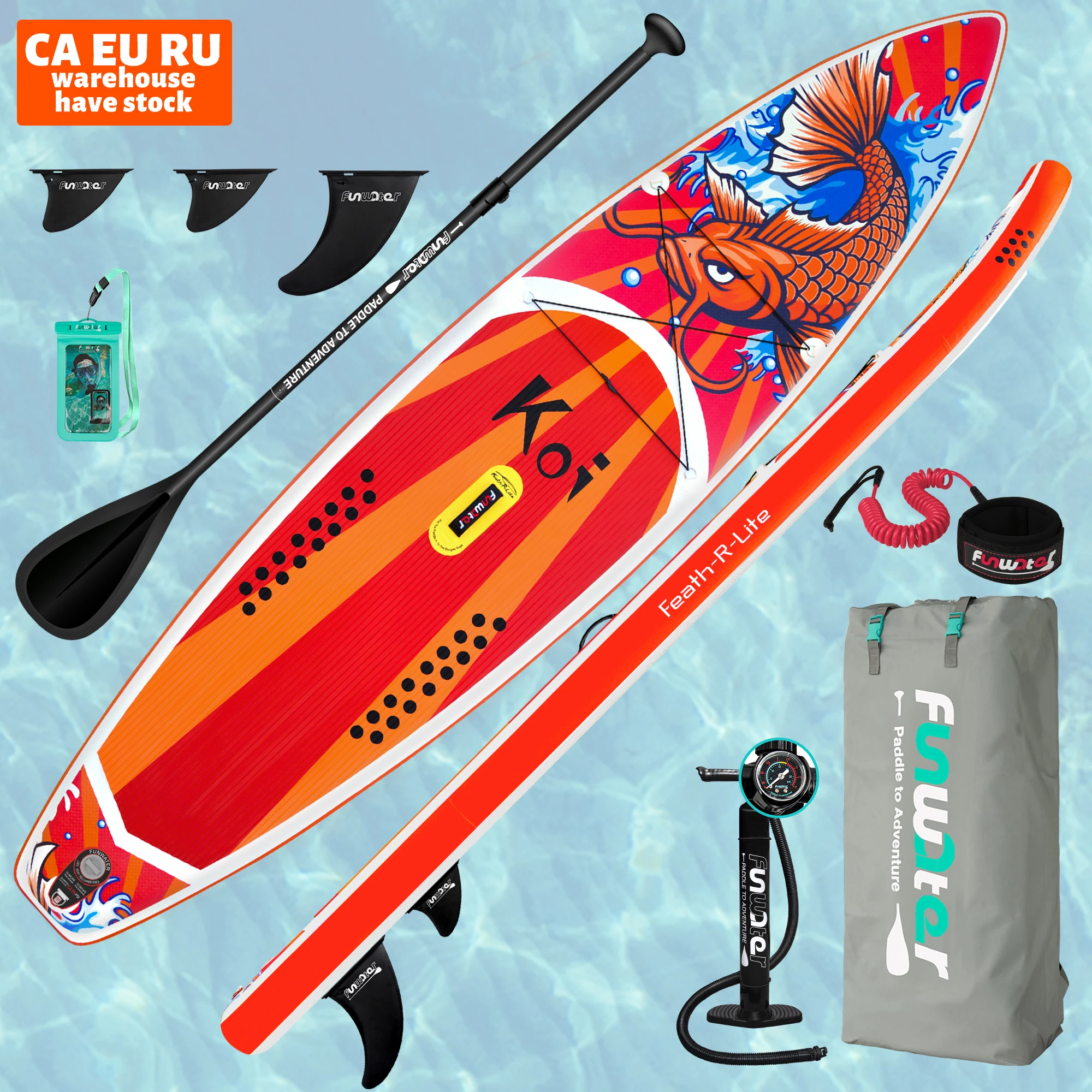 

FUNWATER Dropshipping OEM Wholesale11'6" koi sup stand up paddle board surfboard inflatable standup paddleboard sub board water