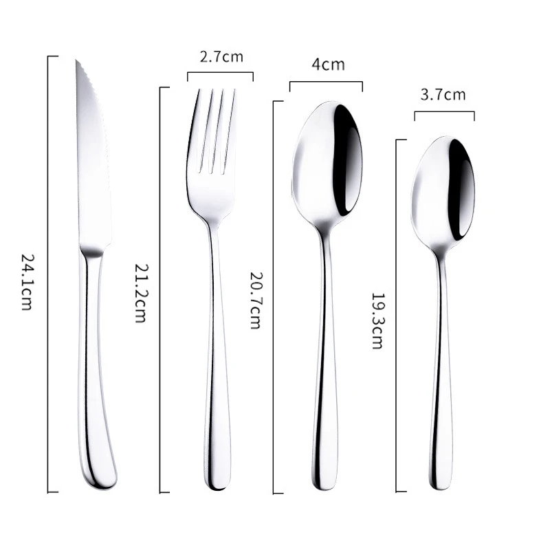 Food Grade Flatware Stainless Steel Fork and Spoon Cutlery Sets