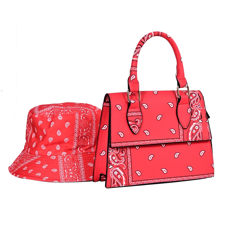 

fashion paisley purses and handbags summer 2021 women's handbags bandana purse and bucket hat set, 6 colors