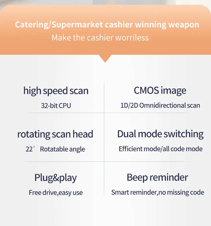 High Quality Desktop 2d Omnidiredtional Qr Barcode Reader Scanner Code bar