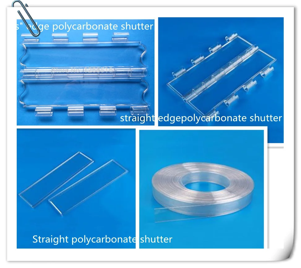 A12 Tube PC slat polycarbonate/crystal roller shutters slat
