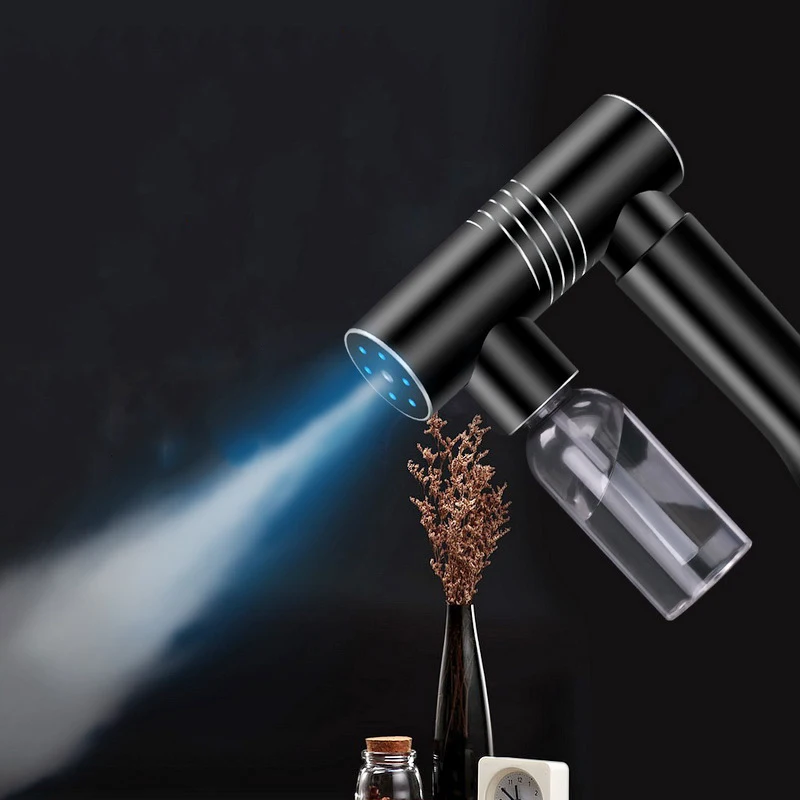 

Nano spray gun disinfection wireless disenfectan atomazer spray gun nano steamer magic spray device nano gun, Black and silver