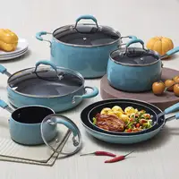 

New Technology Double Nonstick Coating Kitchen Pots and Pan Set,Ceramic Cookware Set