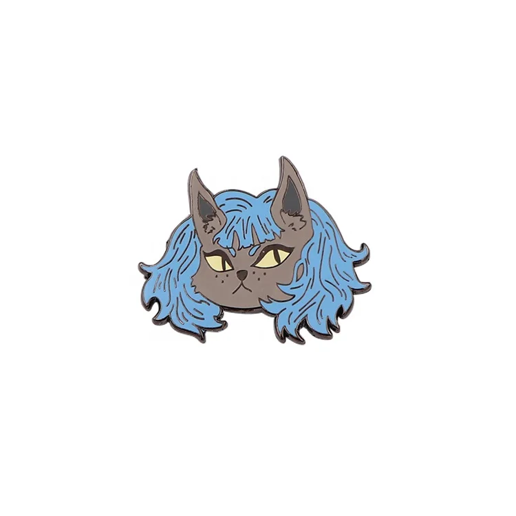 

Custom sided blue cute cartoon figure high quality black nickel hard Enamel lapel Pin, Multiple color