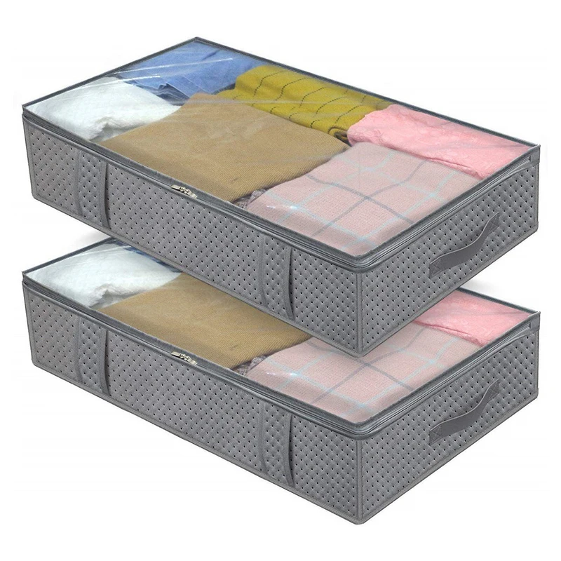 

2-piece non-woven fabric under the bed dustproof quilt storage box dustproof and moisture-proof storage bag