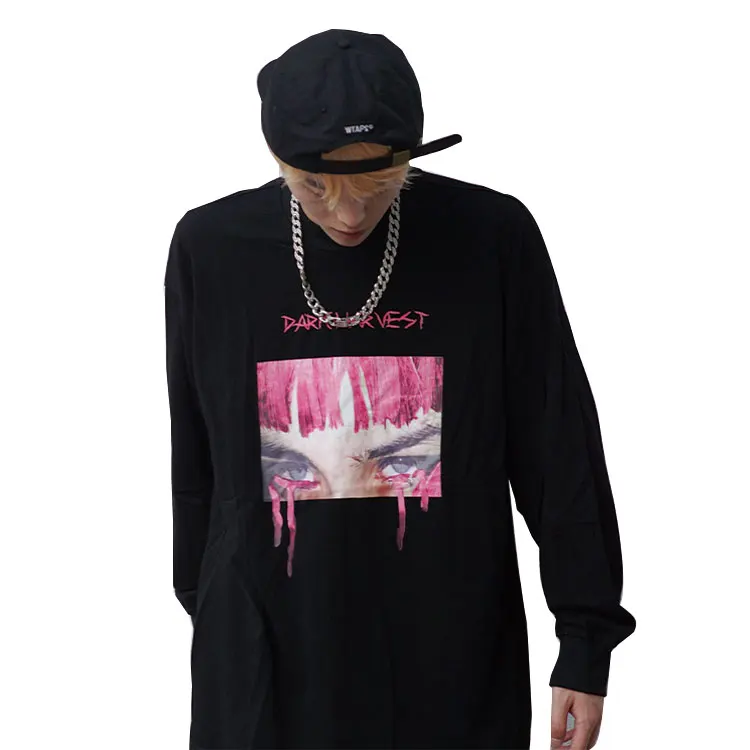 

Stock Summer Fashion Long Sleeve Vintage Graphic Quality Mens T-shirts