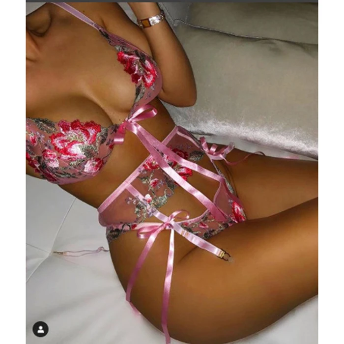 

womens custom erotica lace underwear transparent lenceria push up bra & brief sets teddy valentines sex sleepwear sexy lingerie, Picture shows