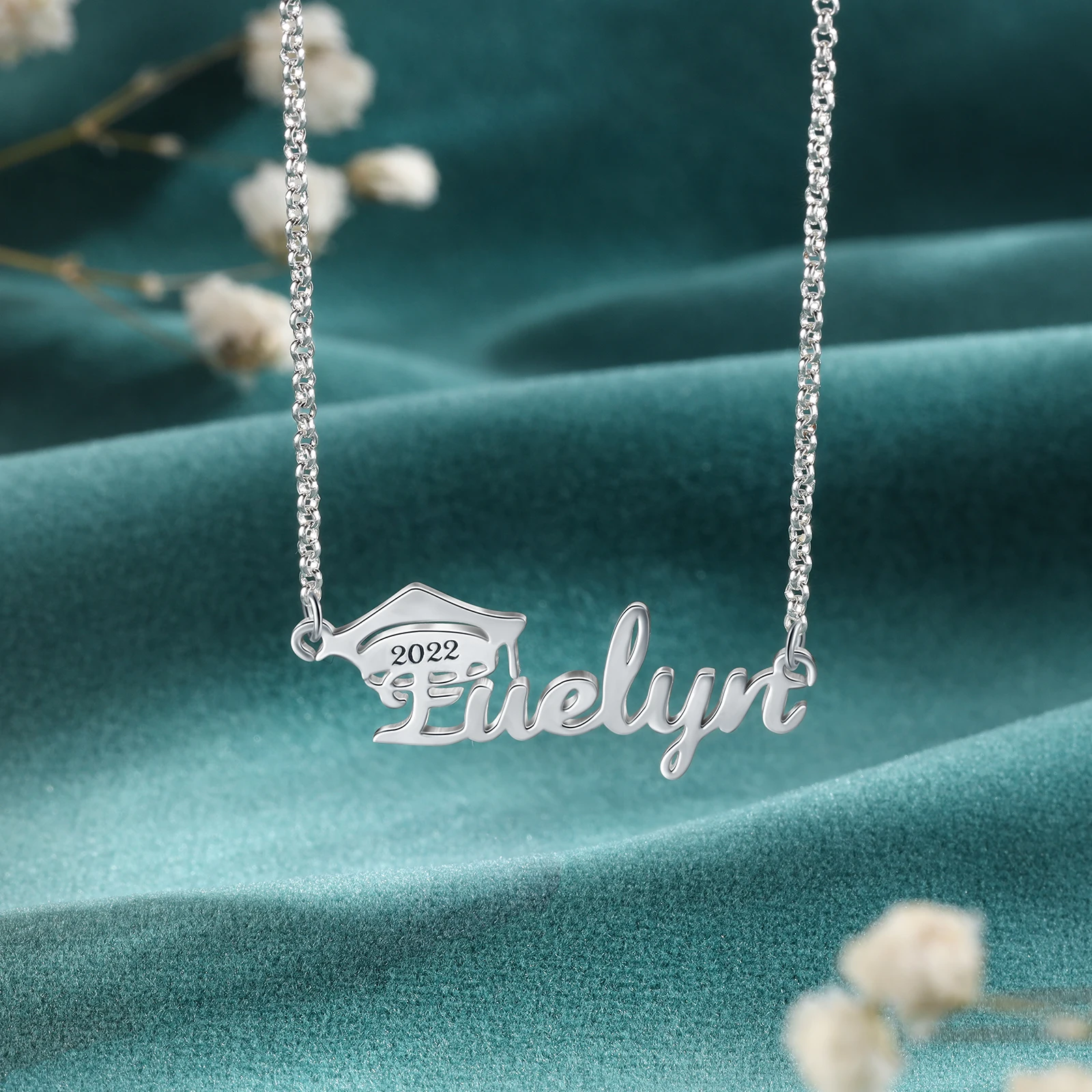 

2022 New Design Creative Doctoral Hat Graduation Necklace Copper Friendship Personalised Name Necklace