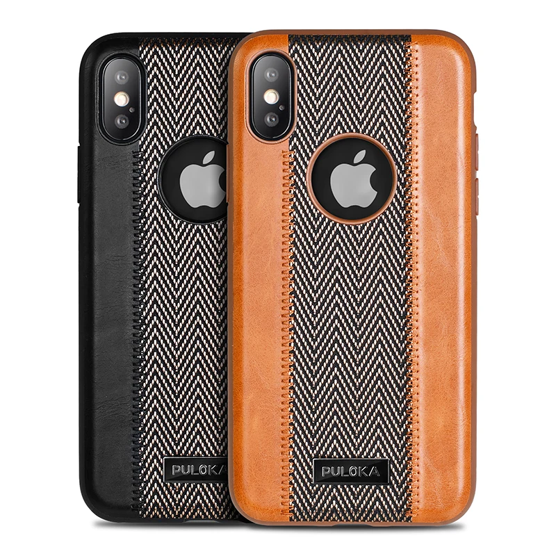 

PULOKA Luxury Business PU Leather Mobile Phone Case Back Cover for Samsung Note 10 Iphone 11 Case
