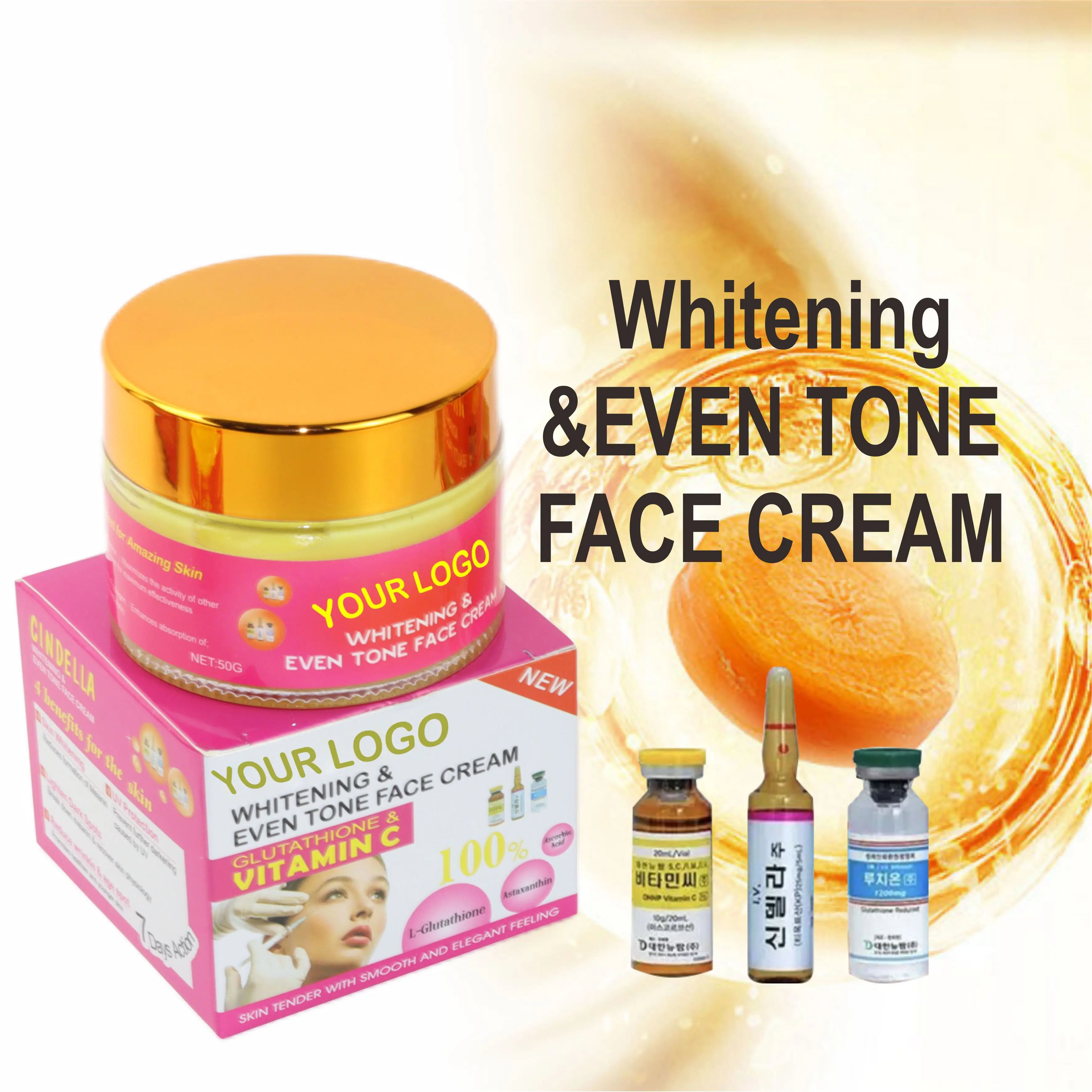 

Private Label Beauty Organic cind lla Whitening Skin Even Tone Anti Spots Face Cream