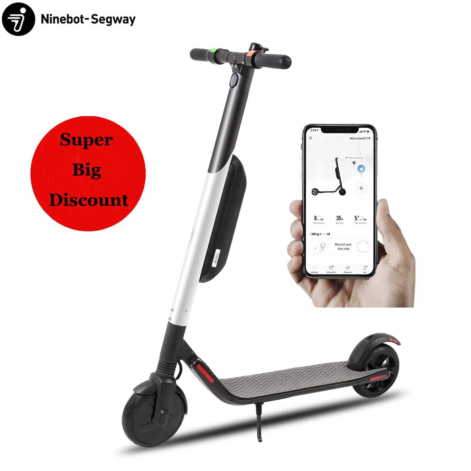 

Eu Warehouse E Scooter ES4 300w 17mph 20miles Powerful 8 Inch Fast Folding Electric Kick Scooter For Adult