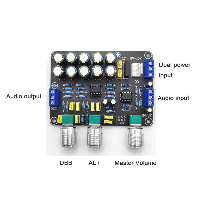 

Tone Board Digital Tuning Board Audio Processor Pre-amplifier Audio Board AC DC 12V