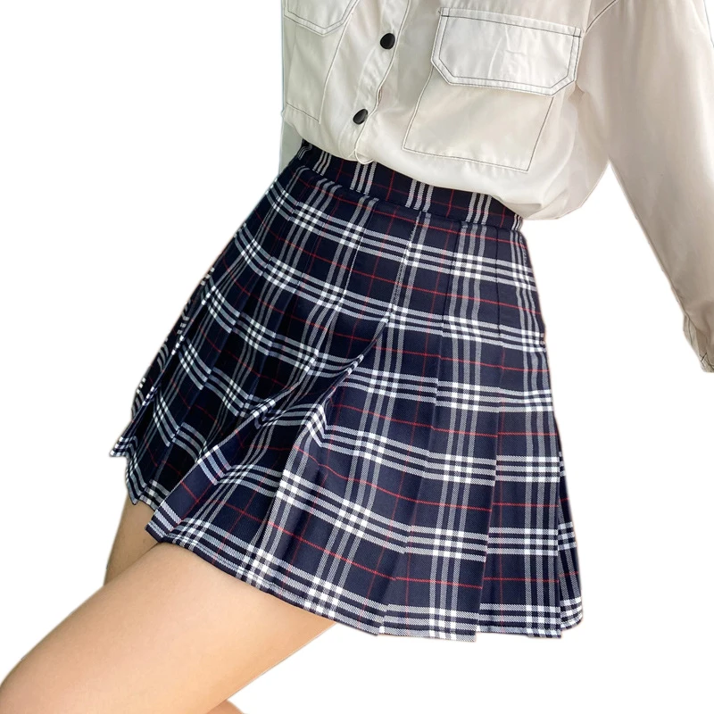 

Japanese College Jk Uniform Student Skirt 2020 Spring School Girls Plaid Pleated Short Skirt Female Half-length Lattice Skirt