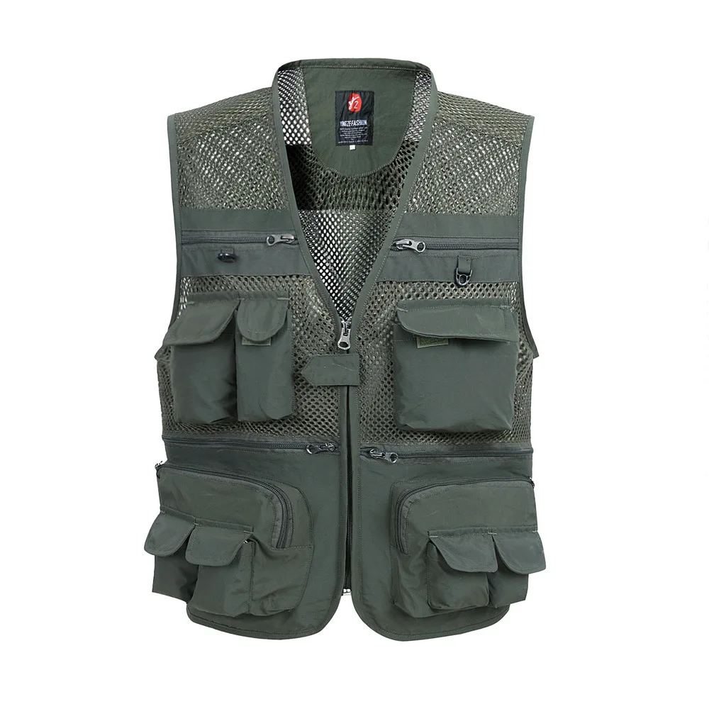 

Summer Mesh Vest For Men Spring Autumn Male Casual Thin Breathable Multi Pocket Waistcoat Mens Baggy Vest With Many Pockets