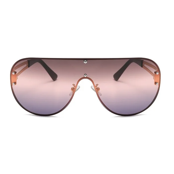 

Fashion Brand ltaly Designer Sunglasses Women One Piece Lens Metal Frame Shades Sun Glasses Medusa Pilot Sunglasses