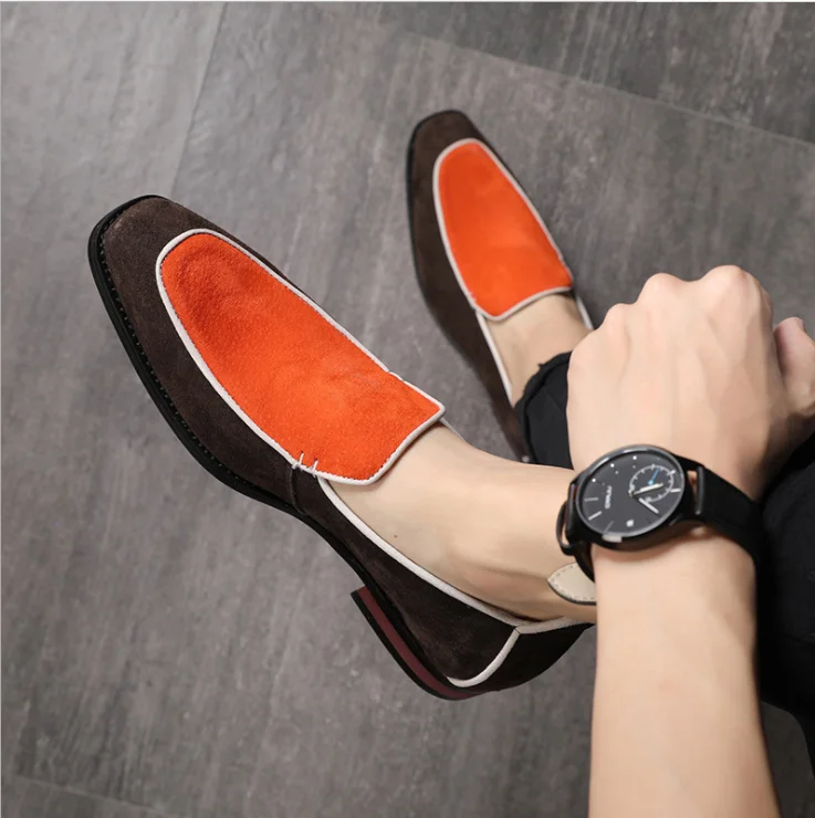 

WHQM22 business shoes men slip on leather dress shoes