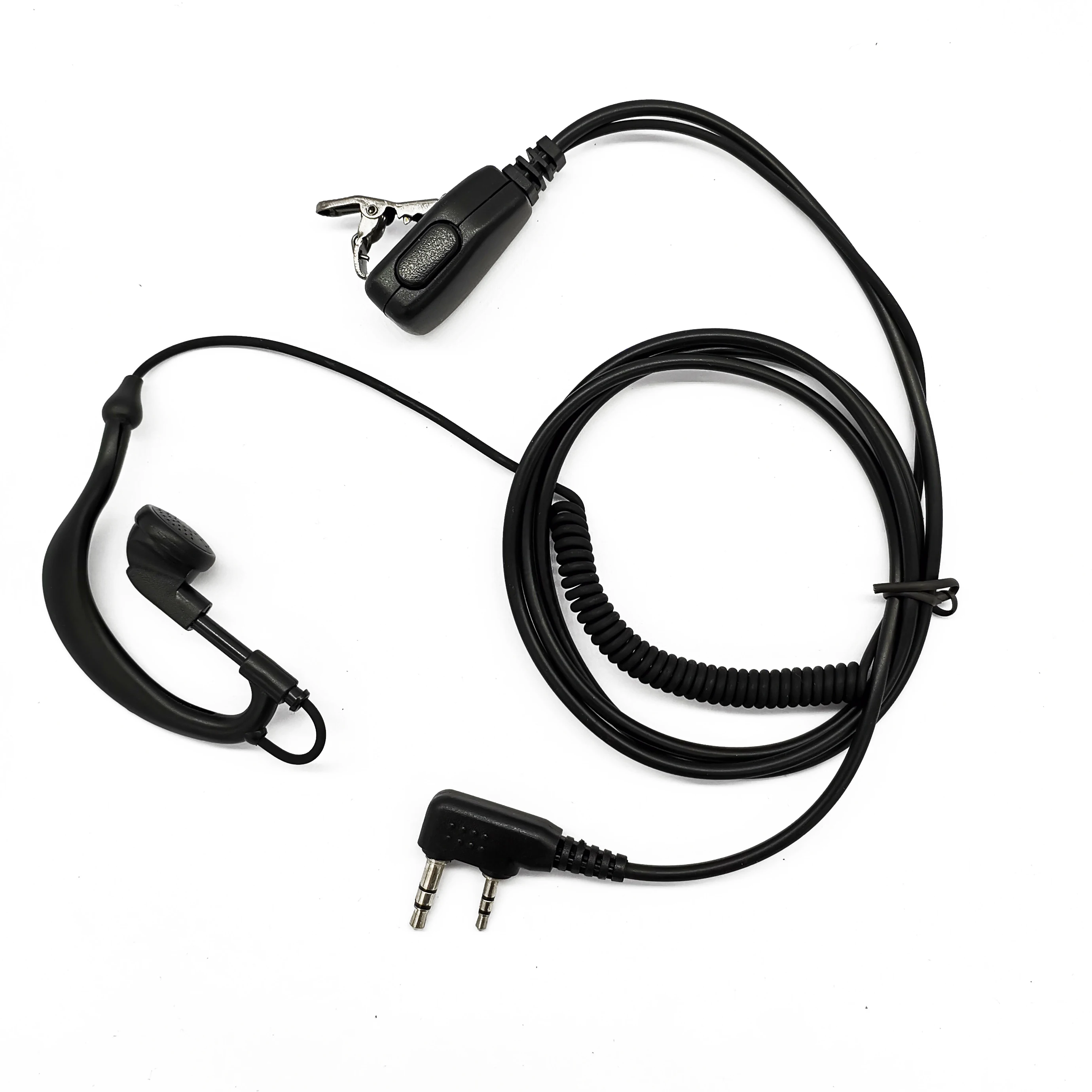 

2 Pin K plug G D Shape Coil Cable Two Way Radio Walkie Talkie Earpiece Headset for kenwood