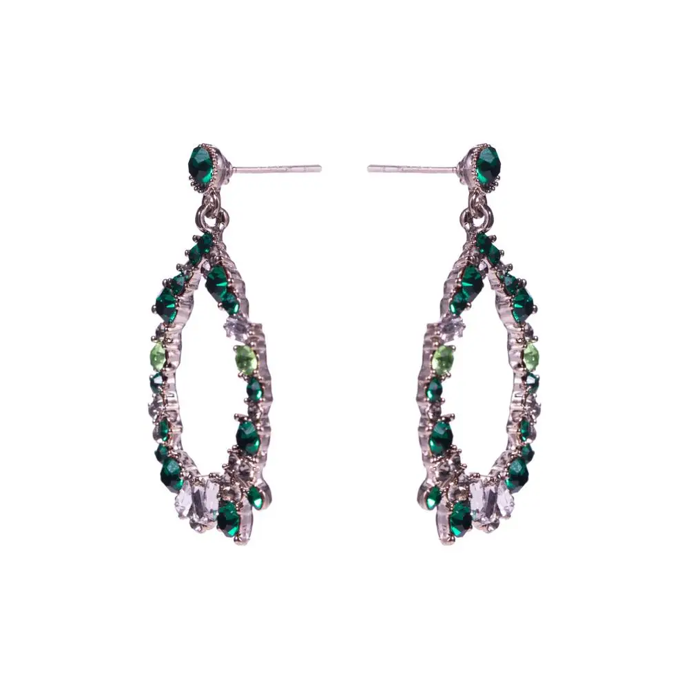 
New Designed Oem Service Personalized Trendy Earrings 2020 Drops Round Rhinestone Earrings 