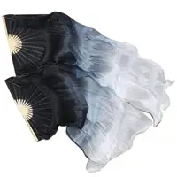 

Hot sale Soft Synthetic Black&Grey&White Dance Training Fan Veil for Belly Dance