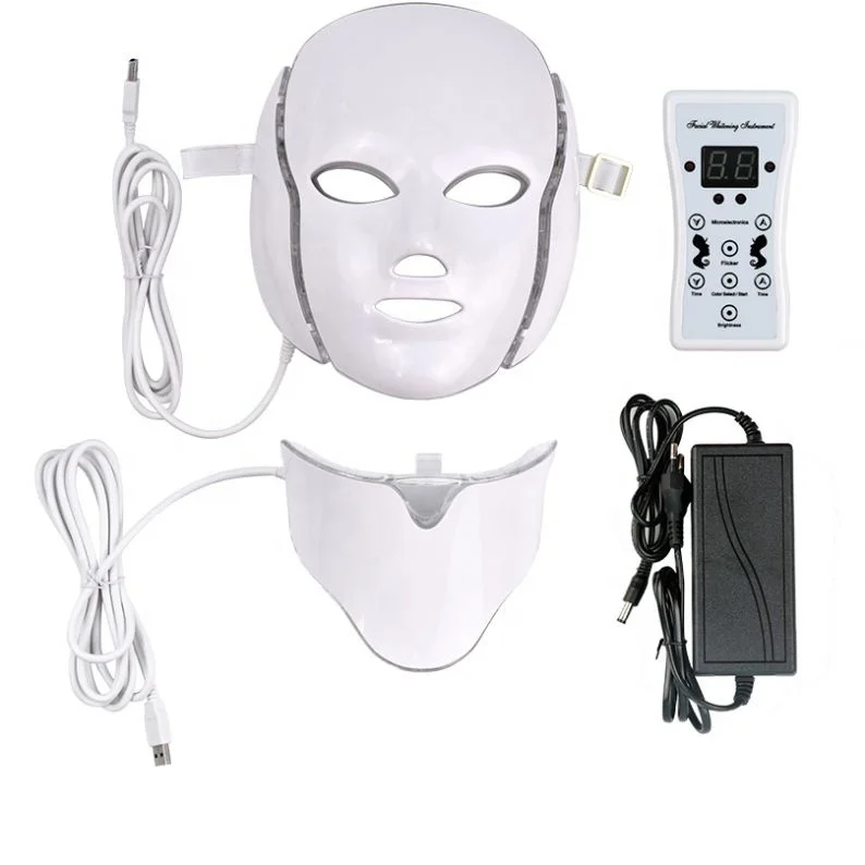 

Pro Korea 7 Color Led Photon Light Therapy Machine LED Face Facial Mask with Neck