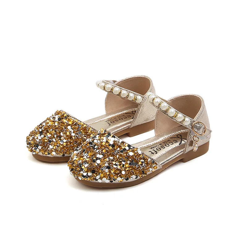 

Bling Children shoes for girl party wedding shoes for girls, Gold/silver/pink