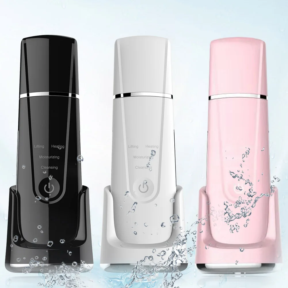

Skin Care Professional Ultrasonic Skin Spatula Facial Ultrasonic Scrubber Pore Cleaner, Black, white, pink