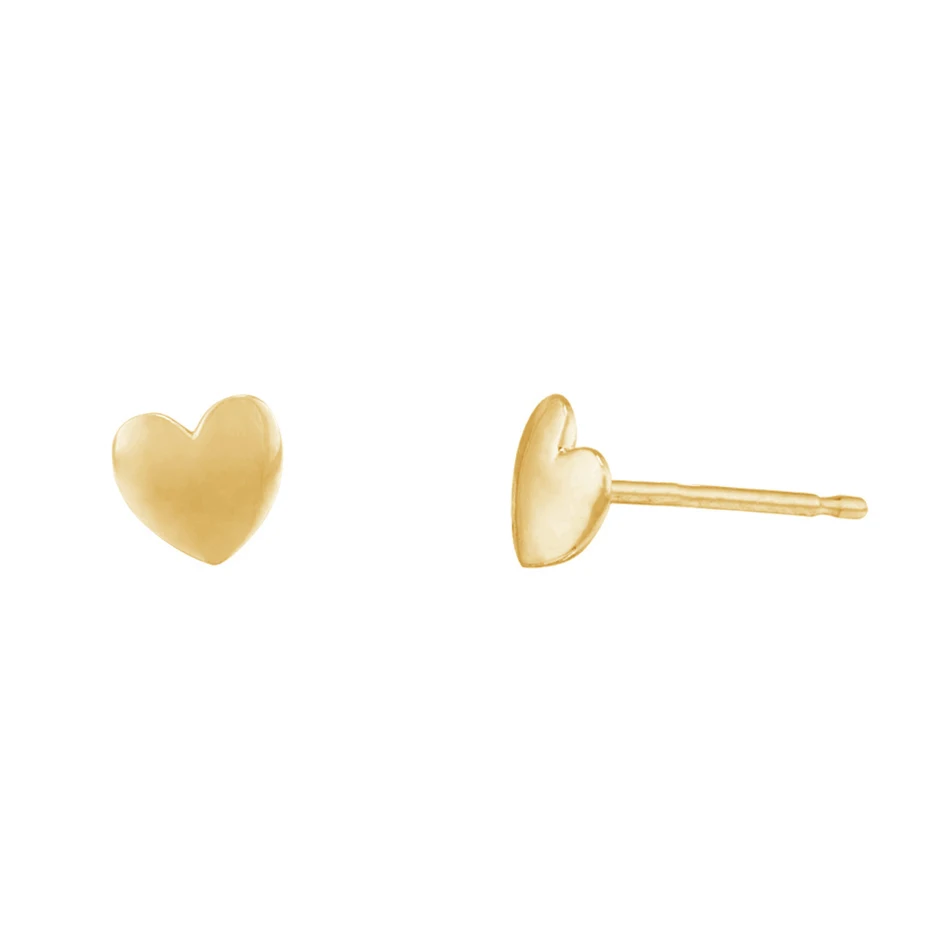 

simple gift 18k gold plated luxury jewelry popular 925 sterling silver high quality heart stud earrings for women