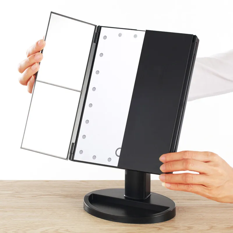

Women Desktop Makeup Mirror foldable makeup mirrors led, 3 color
