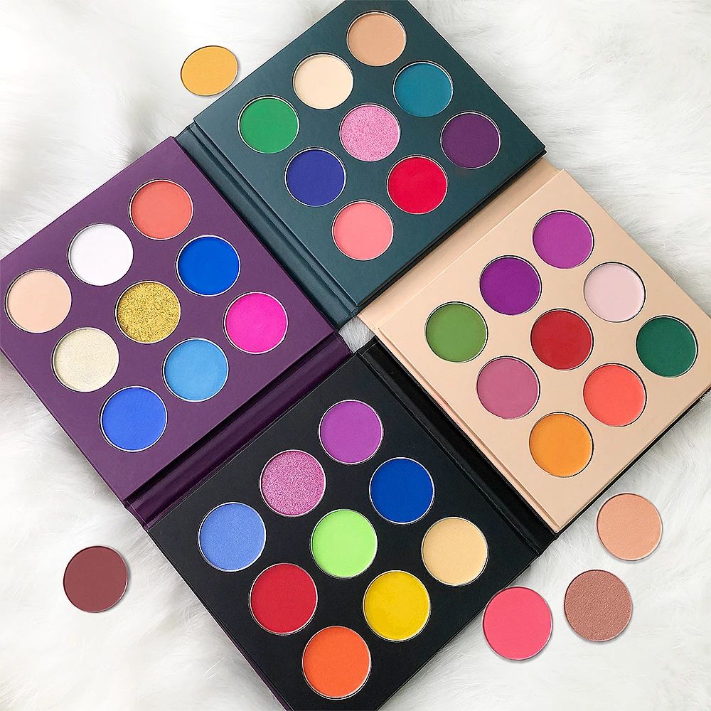 

Makefay high pigment eyeshadow makeup cosmetics private label 9 colors vegan eyeshadow palette no logo