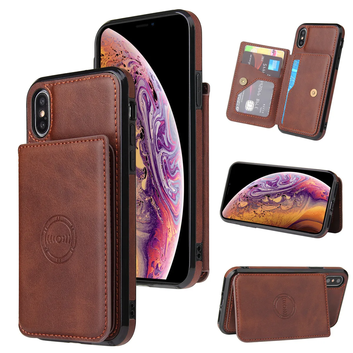 

Phone Cover Flip With Card Holder Fashion Luxury Shockproof Leather Mobile Cover Cell Phone Case For Iphone 11/12/13 Pro Max, 11 colors