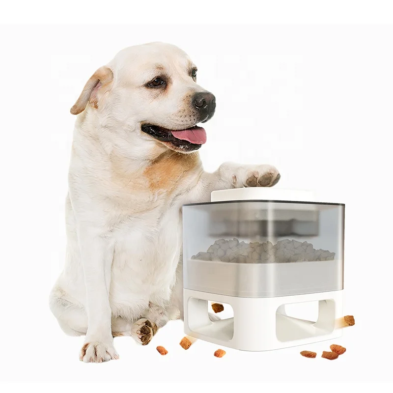 

2021 worldwide hot selling custom eco friendly IQ training non slip dog slow food smart automatic pet feeder, White yellow