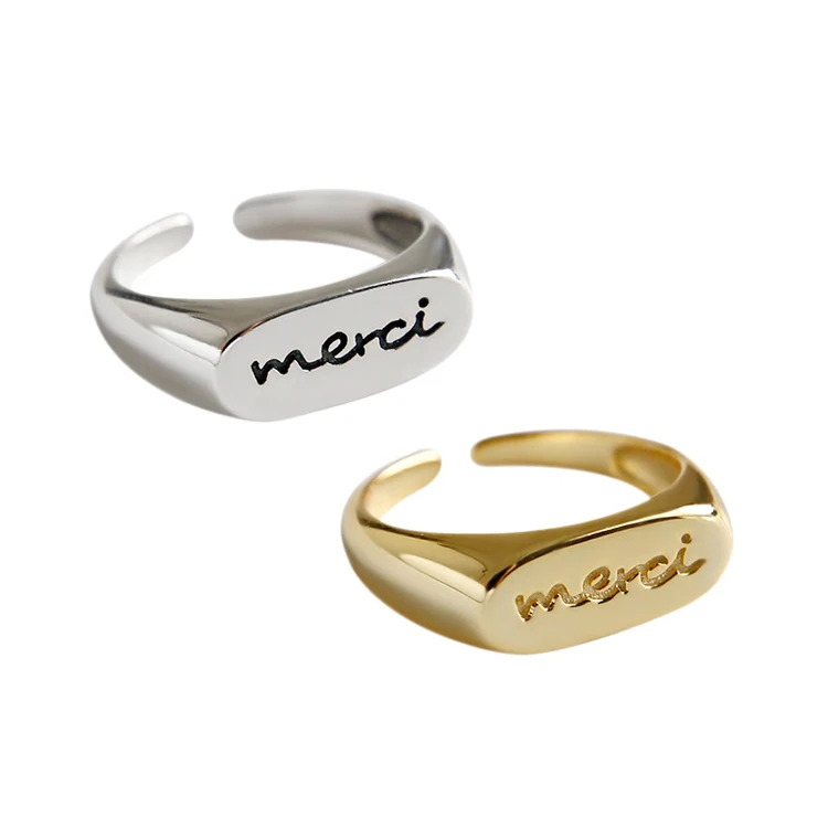 

925 Sterling Silver Retro Open Rings for Women