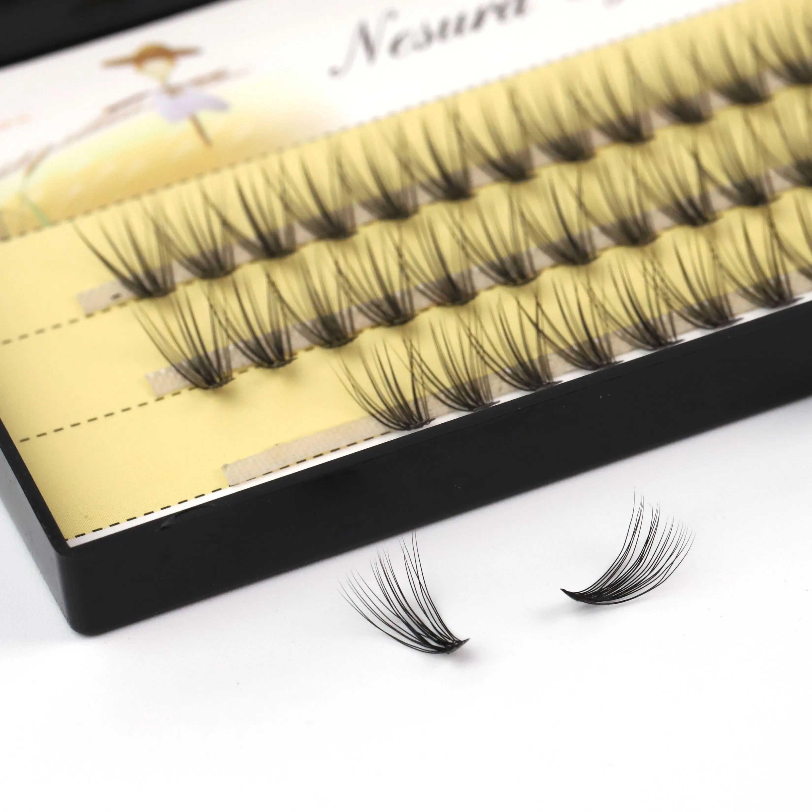 

Wholesale Price matte Russian Volume Lashes easy fanning volume eyelash extension c curl, Black, colorful