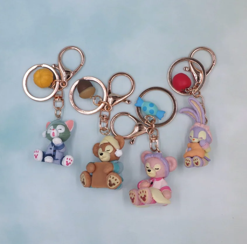 

free shipping Duffy Stellalou Keychain Anime Key Ring 3D action Figure Key Chain pendent Key Holder, Colorful