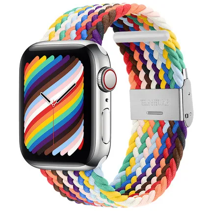 

Adjustable Elastic Nylon Strap for Apple Watch Series 1 2 3 4 5 6 SE Braided Solo Loop for Iwatch 38mm 40mm 42mm 44mm Weave Band