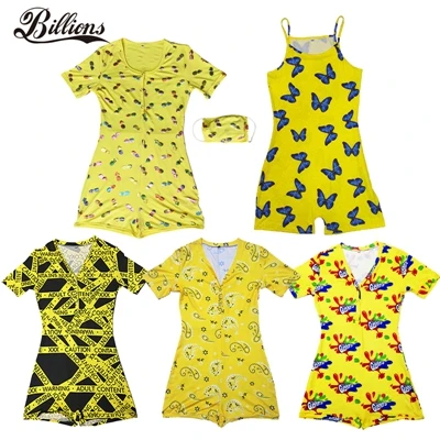 

Sexy Adult Pj Sets Gushers New Women Onesie Design Plus Sizes Content Butterfly Bandanna Yellow Pajamas Casual Shorts Accpected