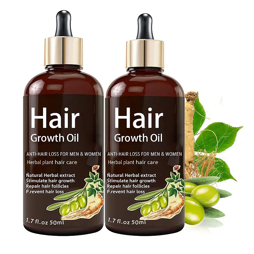 

ODM Factory Sale Amazon Castor Oil Fast Treatment Dry Damaged Strong Hair Repair Scalp Anti Itch Herbal Hair Growth Oil, Pale yellow to golden yellow liquid