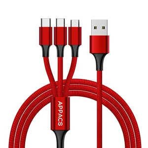 3 1 USB Charger Cable Aluminium & Nylon Braid