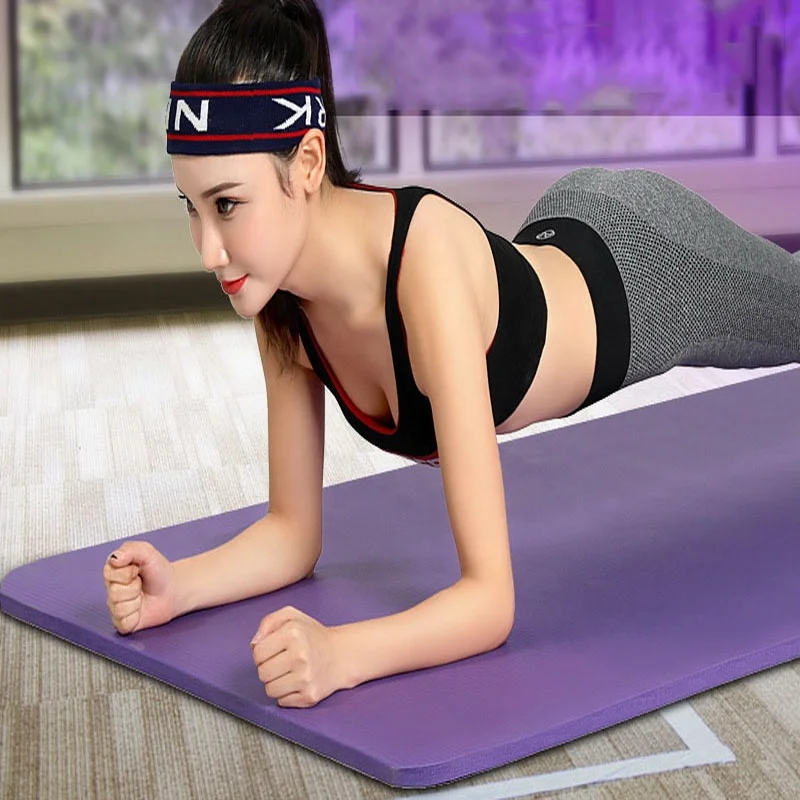 

183 80 cm 15 mm NBR Yoga Mat Anti-skid Sports Fitness Yoga Mat, Mixed color
