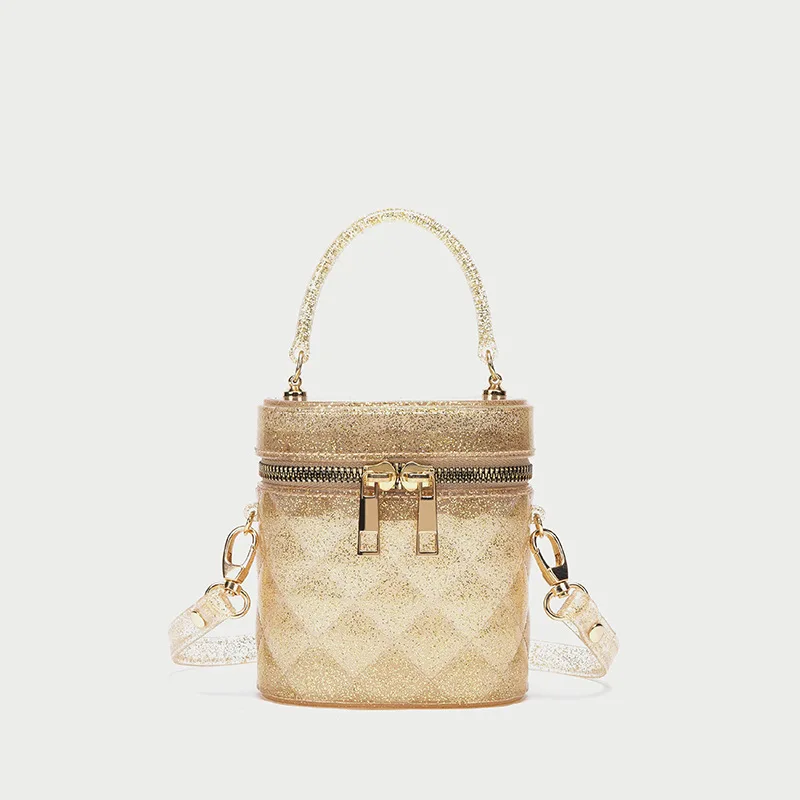 

2021 Fashion Jelly Handbags Pvc Purse Jelly Handbags Round Metal Jelly Bags, Customizable