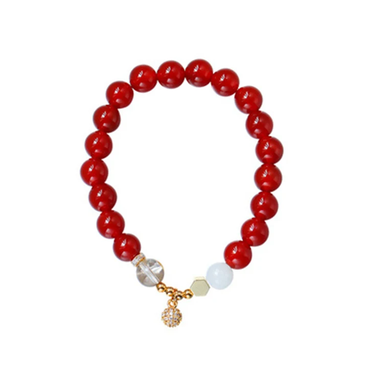 

Crystall Stretch Beaded Bracelets Red Carnelian Bracelet, Picture shows