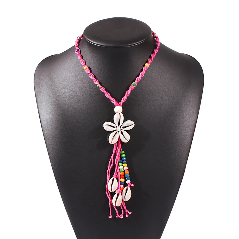

2021 Sailing Jewelry Summer Geometric Ocean Shell Necklace Handmade Bohemian Shell Beaded Necklace for Women