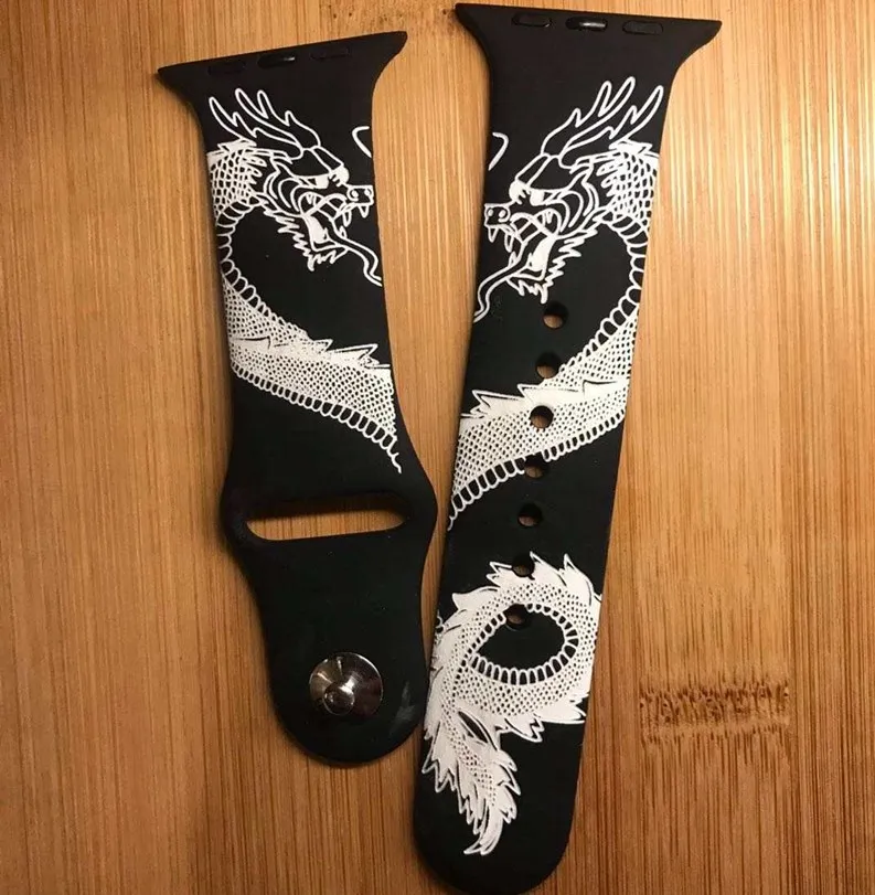 Dual Color Laser Engrave Silicone Watch Band Two Layer Silicone Watch Band Strap Engraving Buy